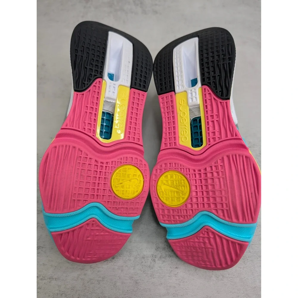 Nike SuperRep Cycle 2 Women's Gray Training Shoes US 7 Turquoise Pink CW2317-002